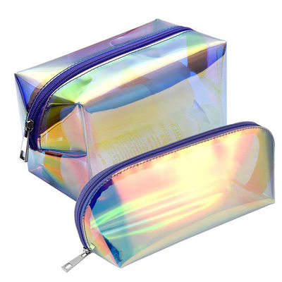 F Color 2'li Paket Şeffaf PVC Holografik Makyaj Çantası